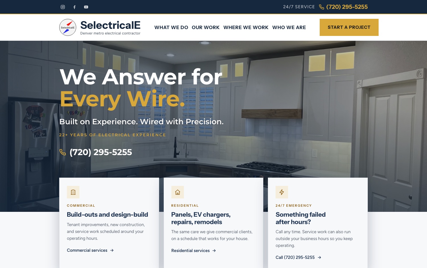 SelectricalE electrical contractor website
